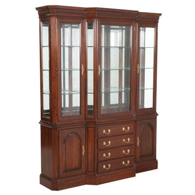 Harden George III Style Cherry Two-Piece China Cabinet, Late 20th Century