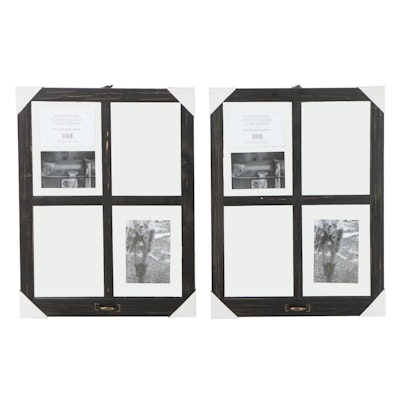 Pair of Four-Frame Open Collage Windowpane Picture Frames