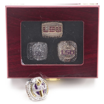 LSU Replica National Championship Rings With Burrow Personalized Ring in Case