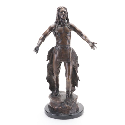 Charles Humphriss Bronze Sculpture of Native American Man