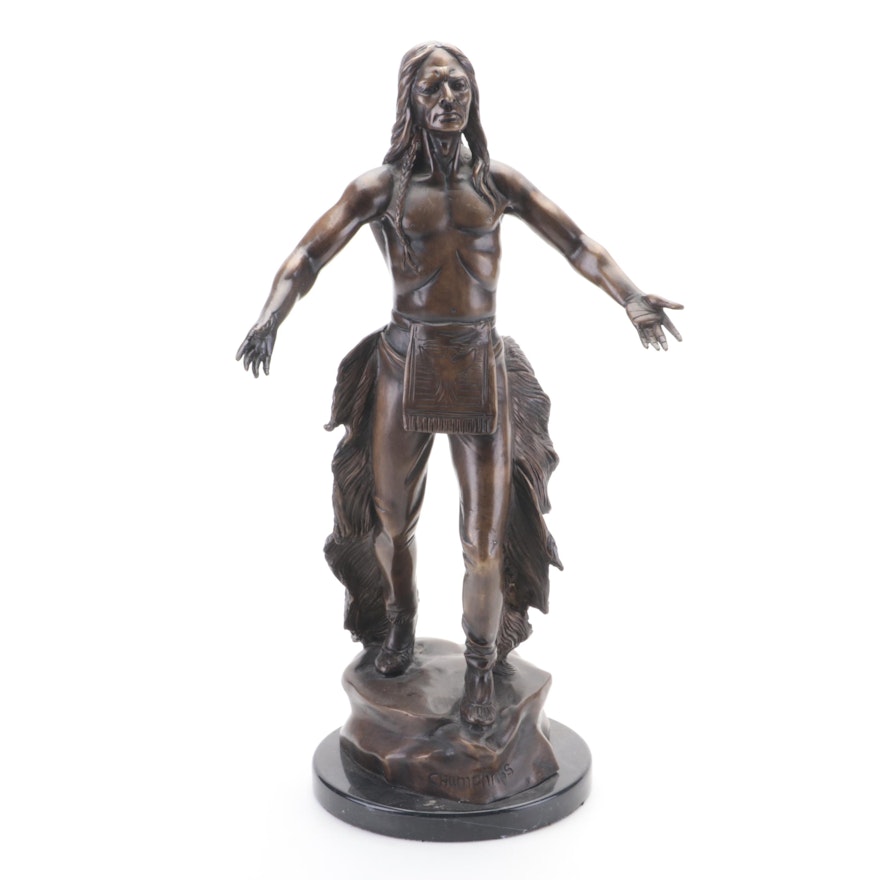 Charles Humphriss Bronze Sculpture of Native American Man