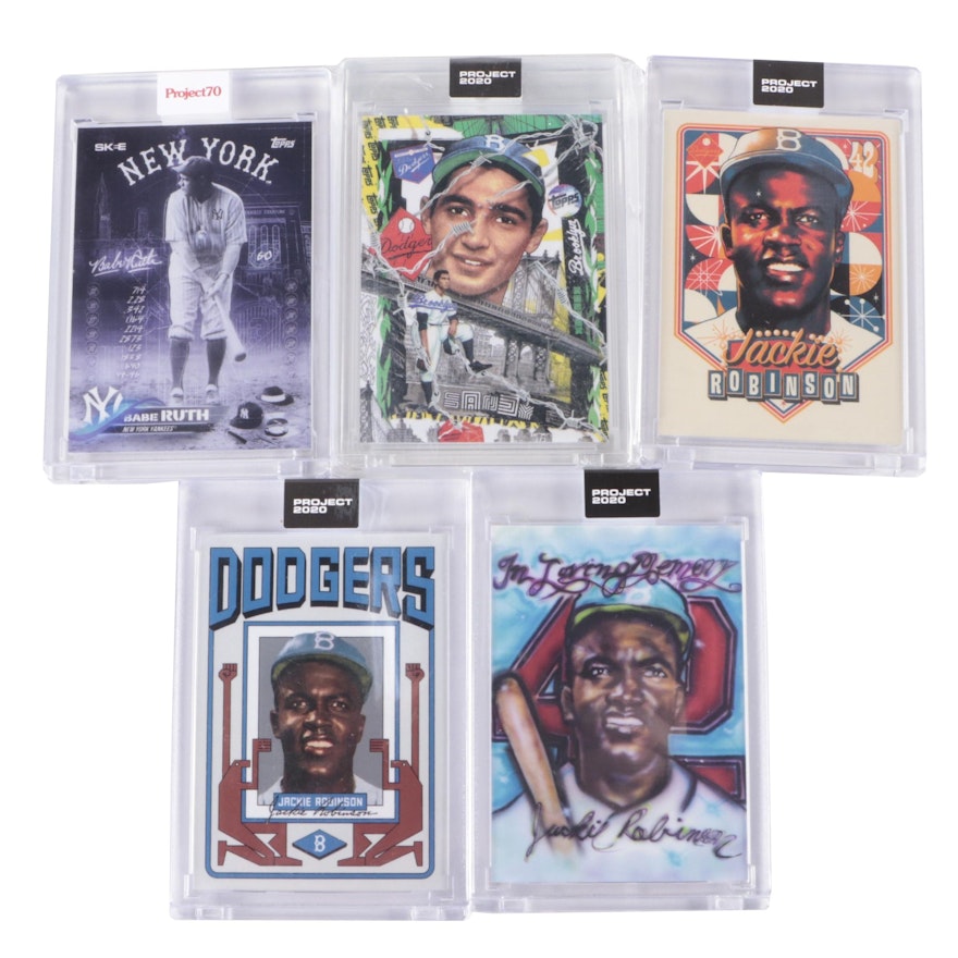 Topps, Project 2020, Project 70 Baseball Cards With Robinson, Ruth, Koufax