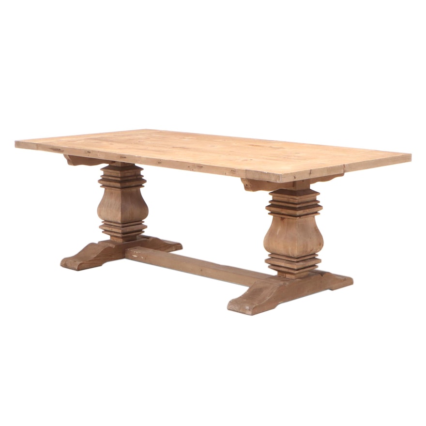Waxed Pine Refectory Dining Table