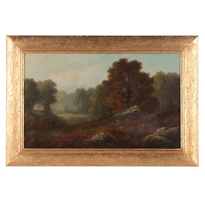 Hudson River School Style Landscape Oil Painting, Early 20th Century