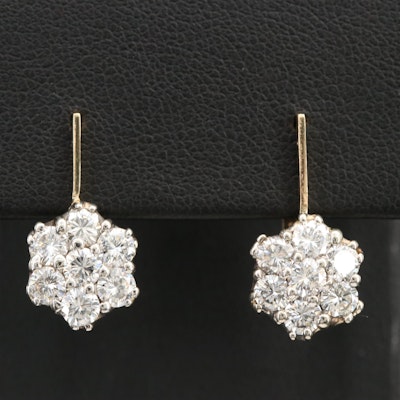 14K 1.05 CTW Diamond Cluster Earrings