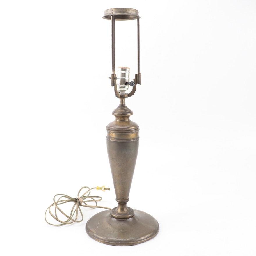 Neoclassical Style Urn Form Brass Table Lamp, 20th Century