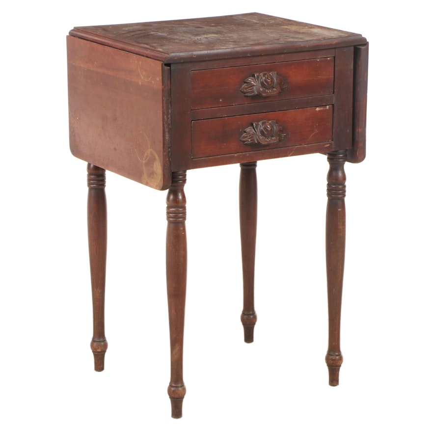 Victorian Style Drop-Leaf End Table