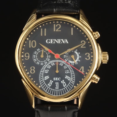 Geneva Quartz Chronograph Wristwatch