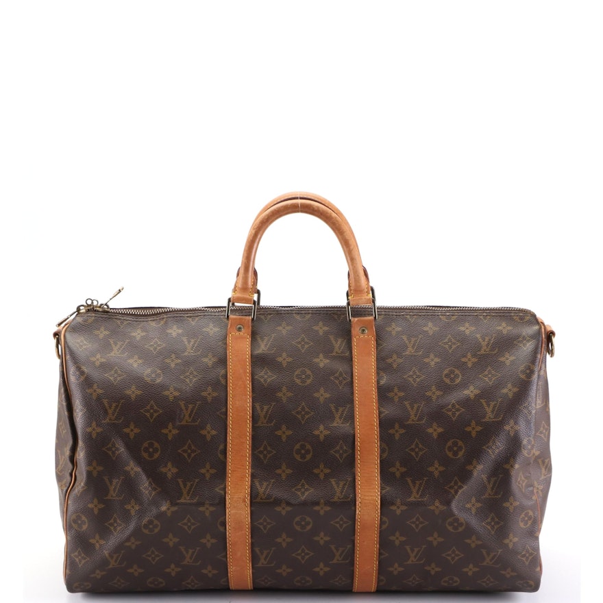 Louis Vuitton Keepall 50 Bandouliere in Monogram Canvas and Vachetta Leather