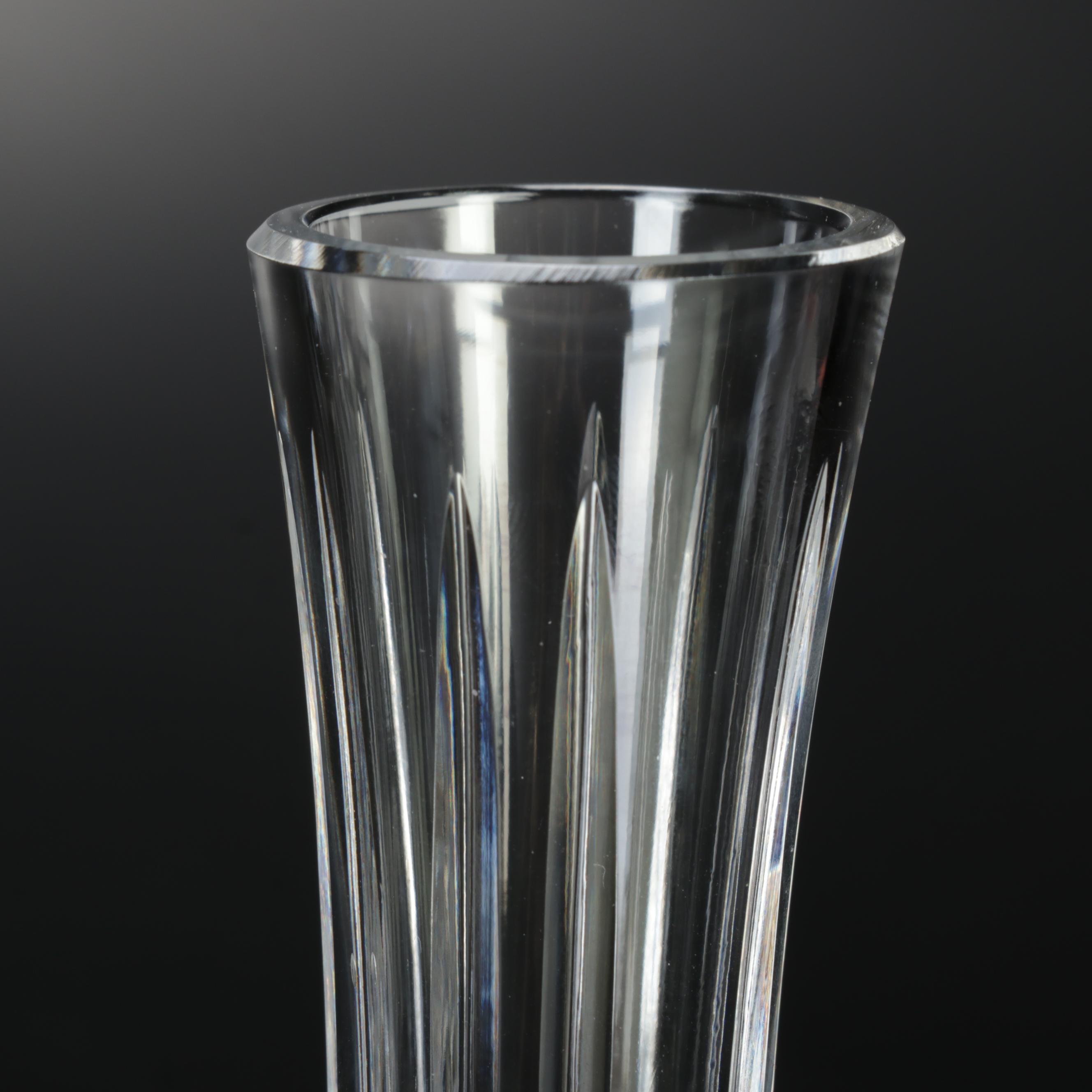 Waterford Crystal Vase and Footed Bud Vase, Late 20th Century EBTH