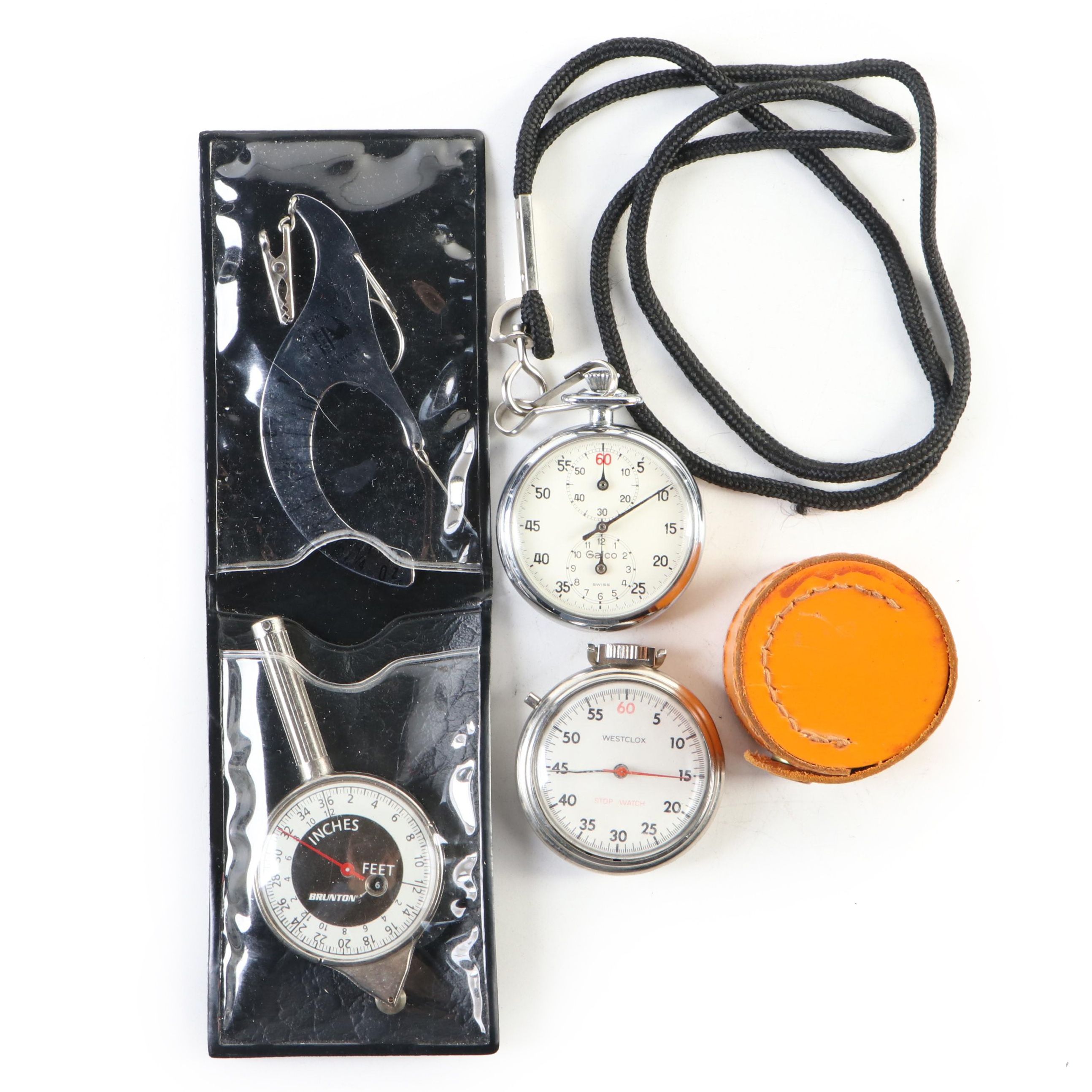 Glaco, Westclox Stopwatches, Eldonian Horse Measures, USPS Pocket Scale