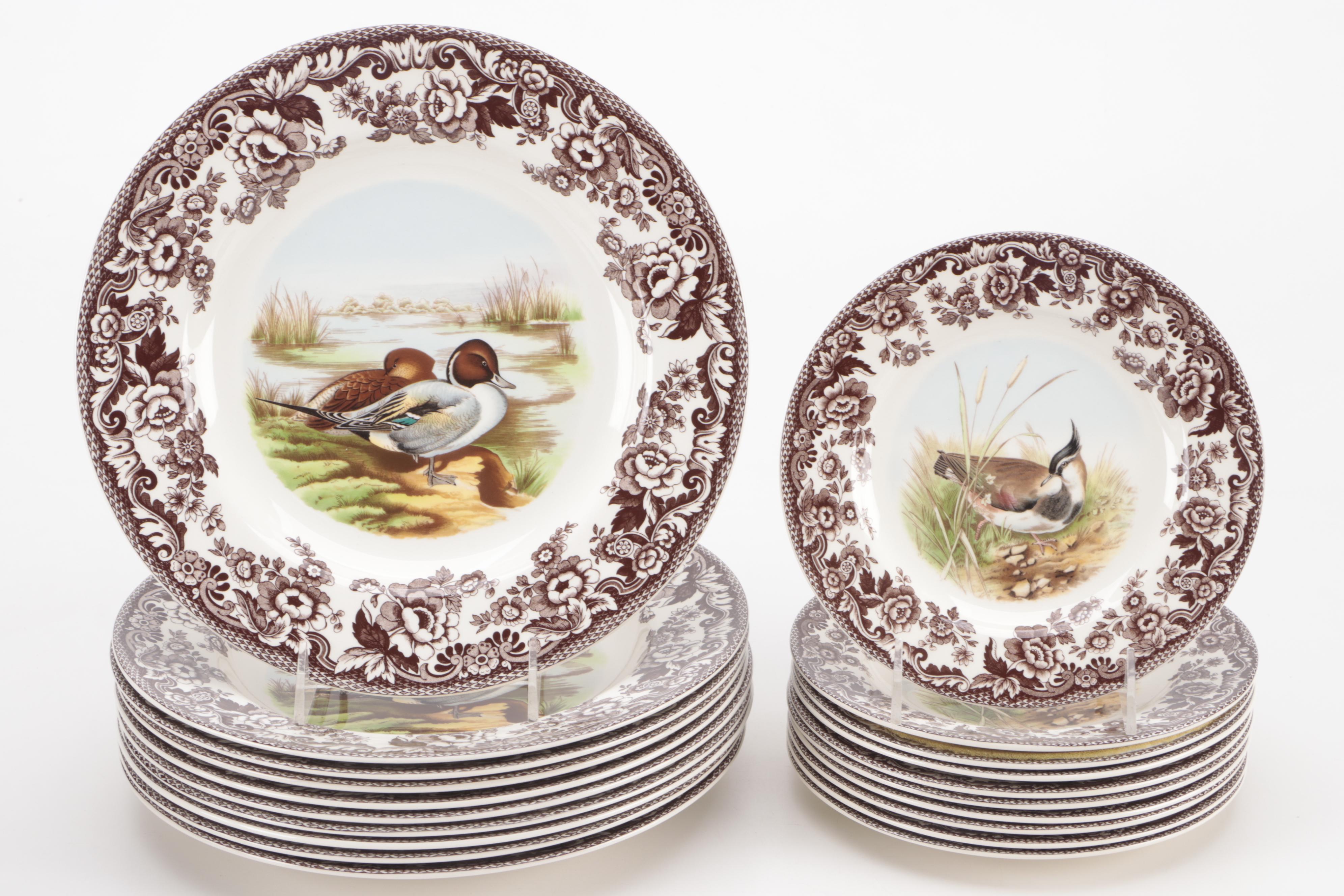 Spode "Woodland" Dinnerware and Flat Cups with Saucers EBTH