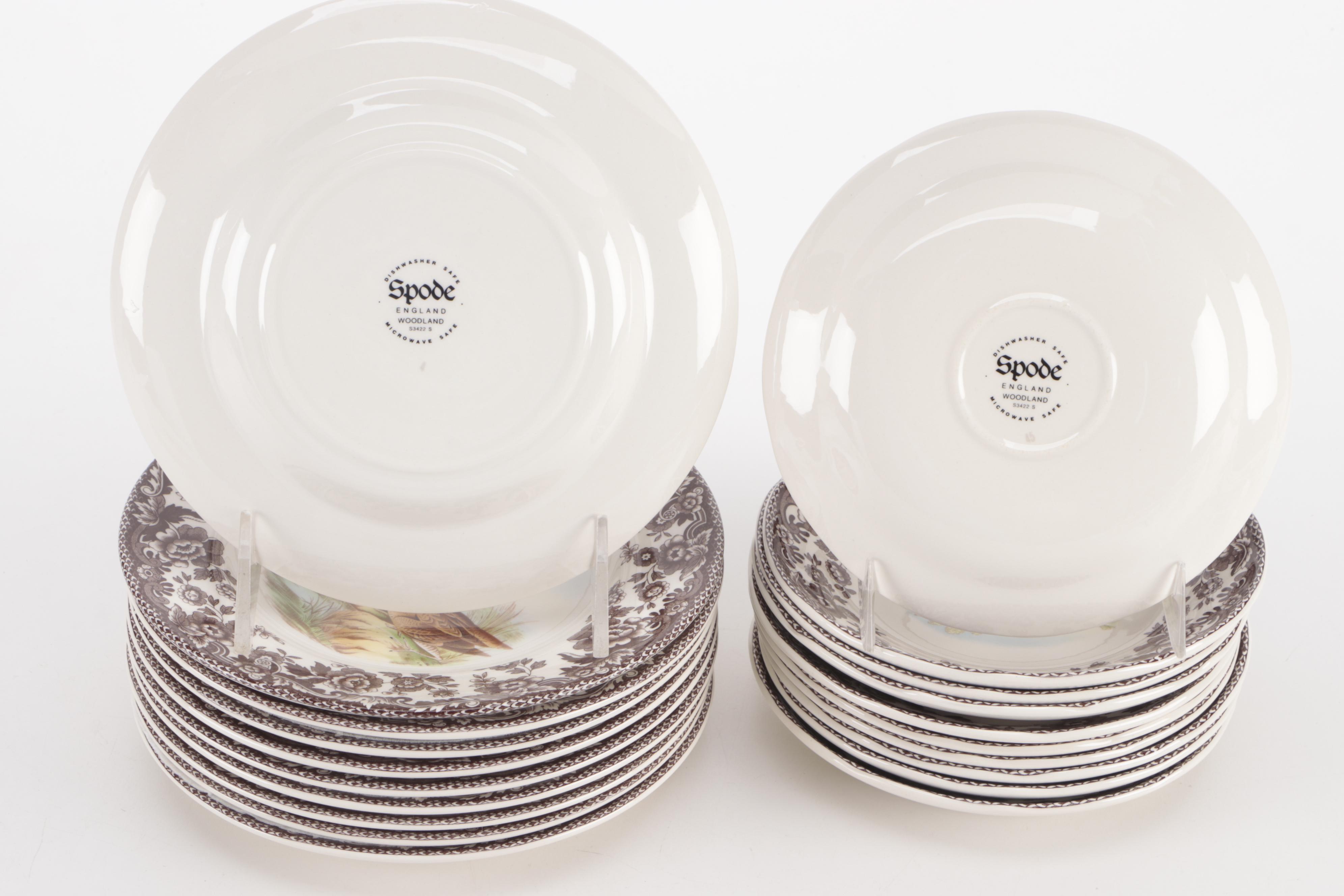 Spode "Woodland" Dinnerware and Flat Cups with Saucers EBTH