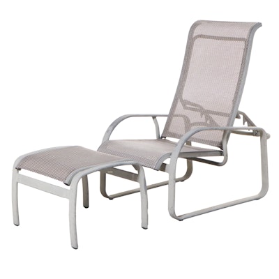 Tropitone Aluminum and Poly Reclining Chair With Footstool