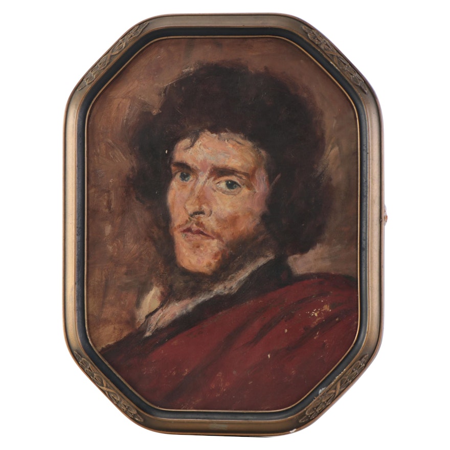 Oil Painting Portrait after the Original Italian Portrait in the Louvre
