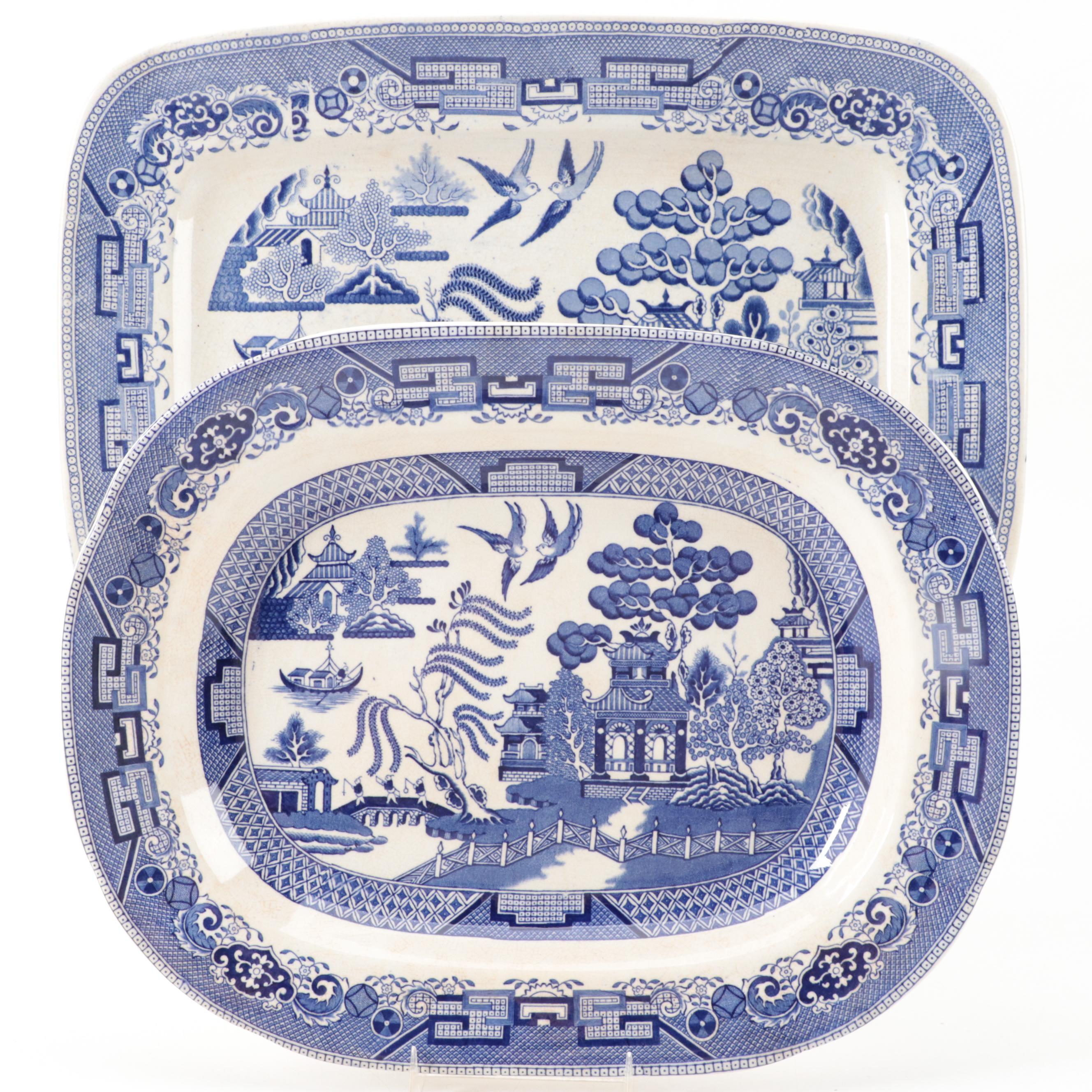 Photo inspiration: Picture Idea: Old Hall And Buffalo Pottery Blue Willow Earthenware Platters