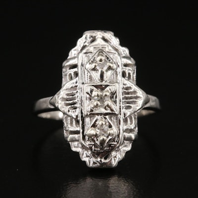 Antique Style 10K 0.08 CTW Diamond Ring