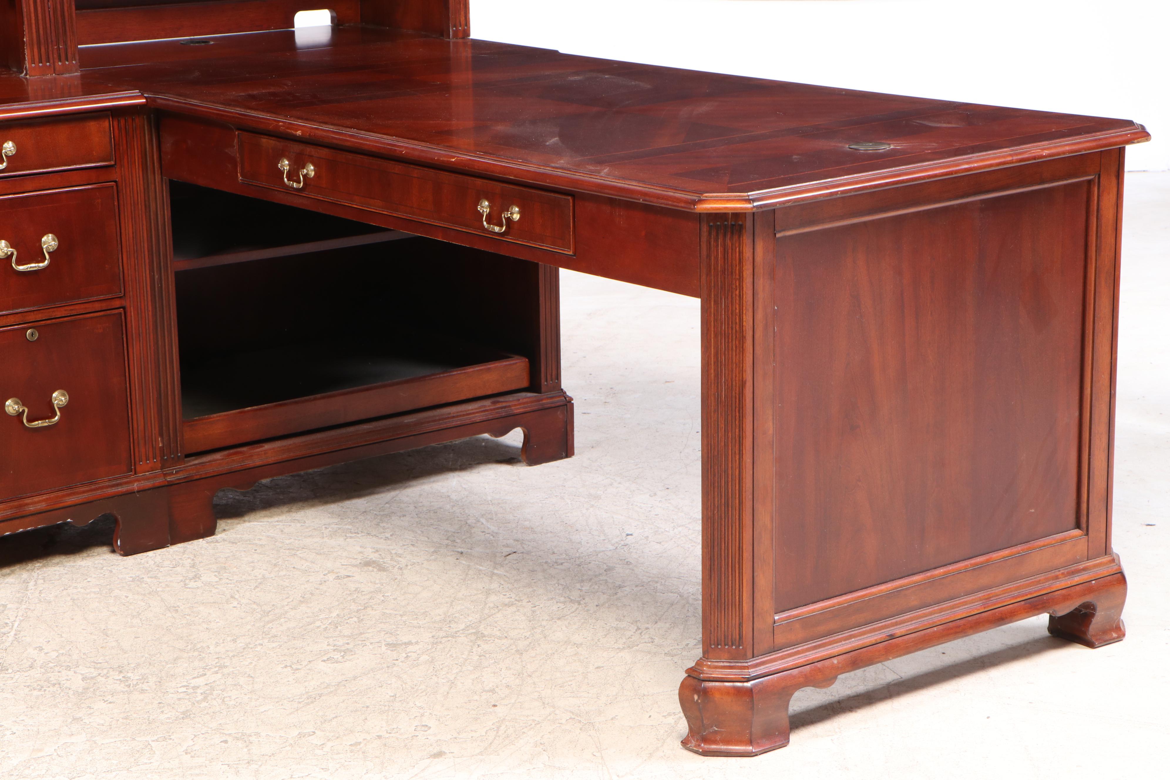Haverty's Cherry Stained Birch Executive's Modular Desk EBTH