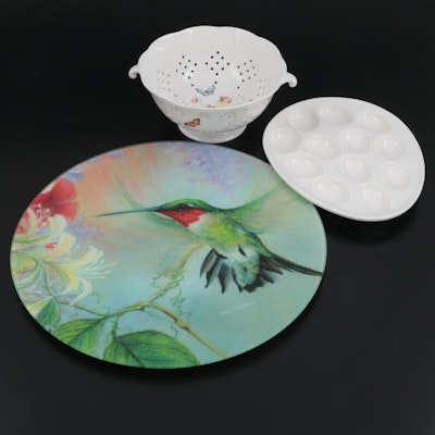 Louise Le Luyer for Lenox "Butterfly Meadow" Colander with Other Serveware