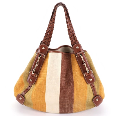 Gucci Medium Pelham Shoulder Bag in Multicolor Striped Textile and Leather