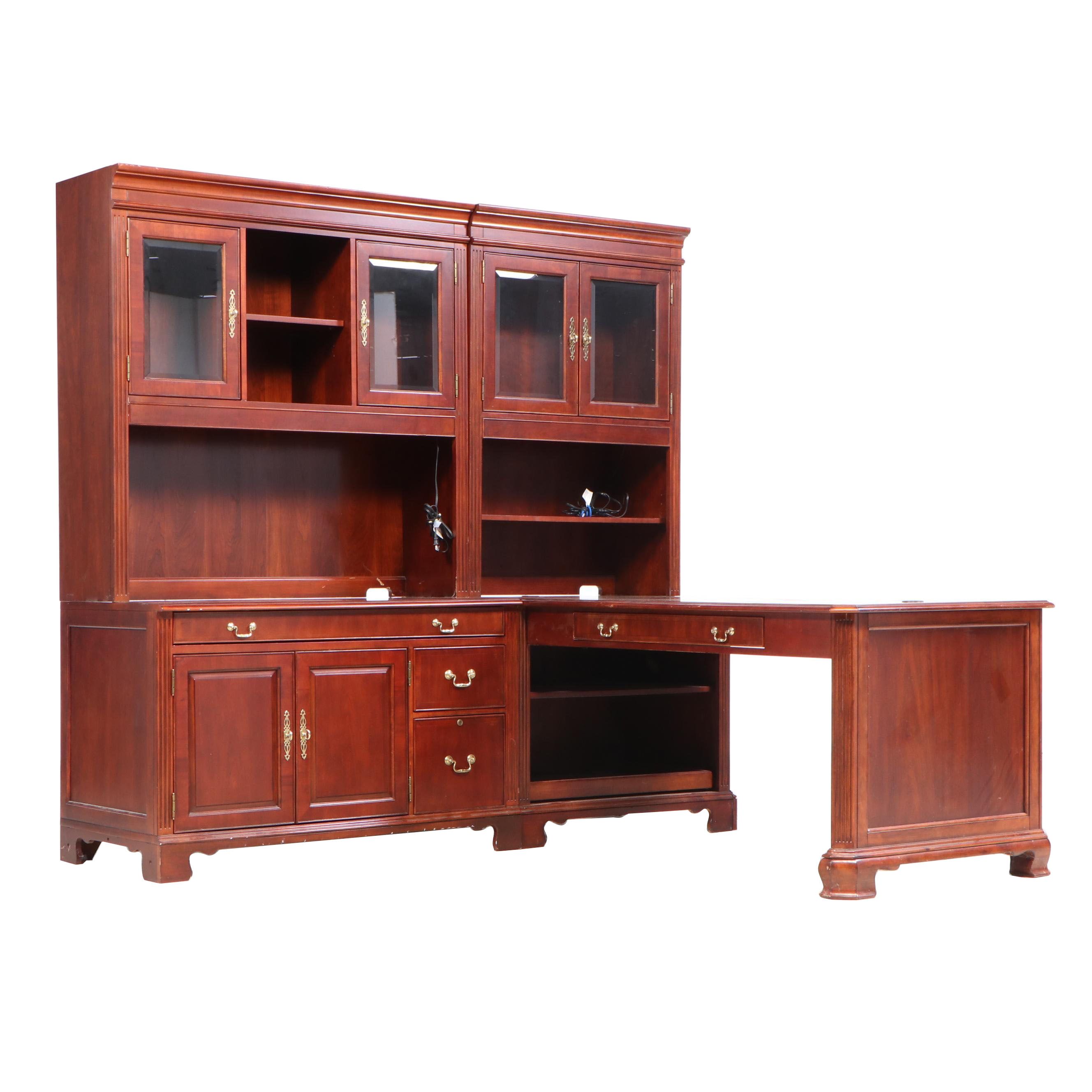 Haverty's Cherry Stained Birch Executive's Modular Desk EBTH