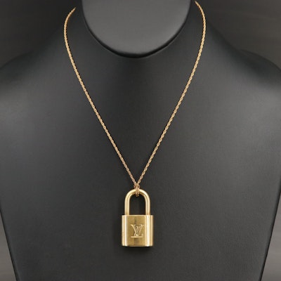 Louis Vuitton Padlock with Key on Fancy Link Chain