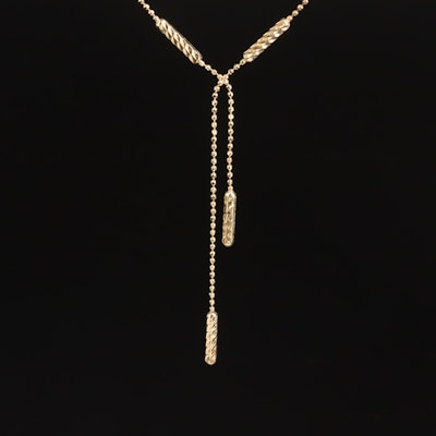 14K Necklace with Diamond Cut Accents