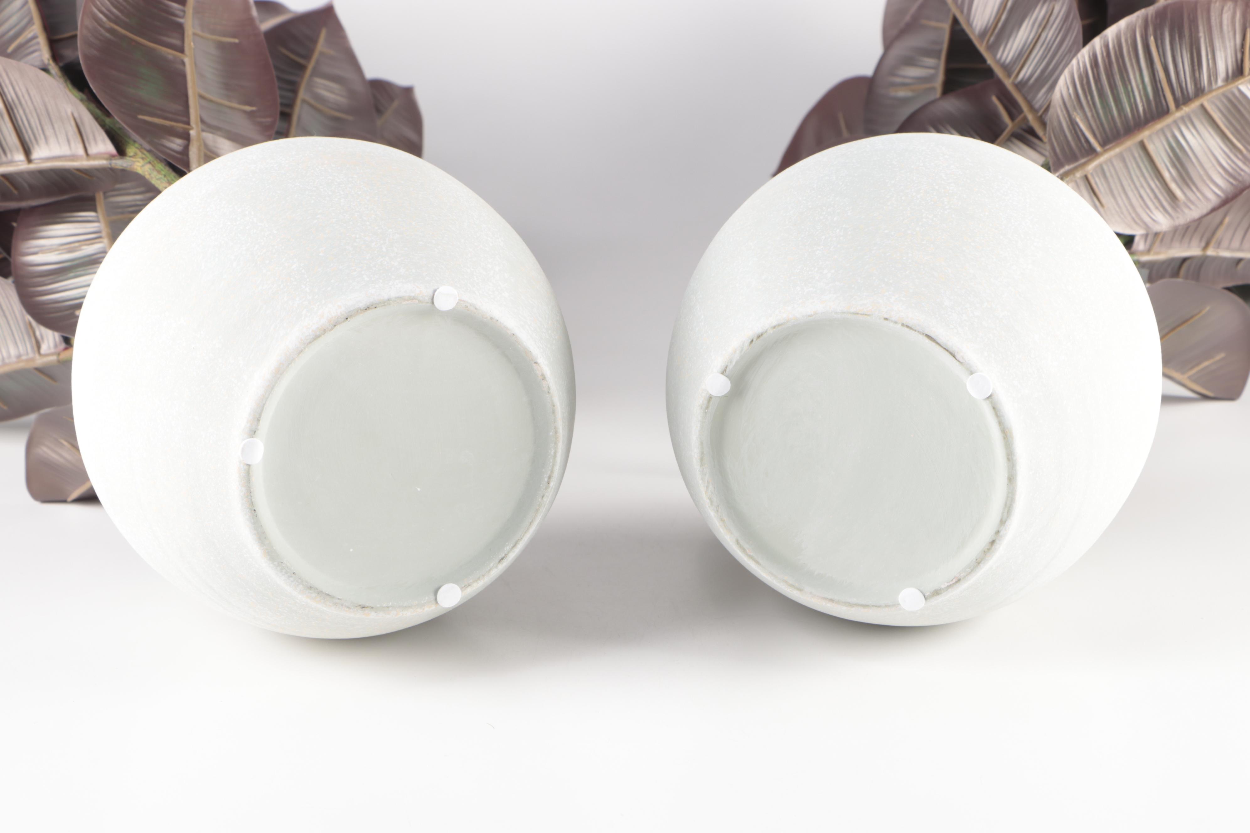 Two Threshold with Studio McGee Artificial Burgundy Rubber Trees in Ceramic Pots EBTH