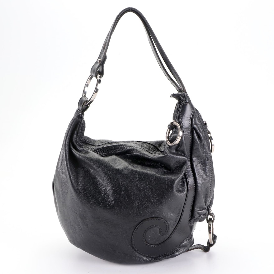 Fendi Hobo Bag in Black Leather