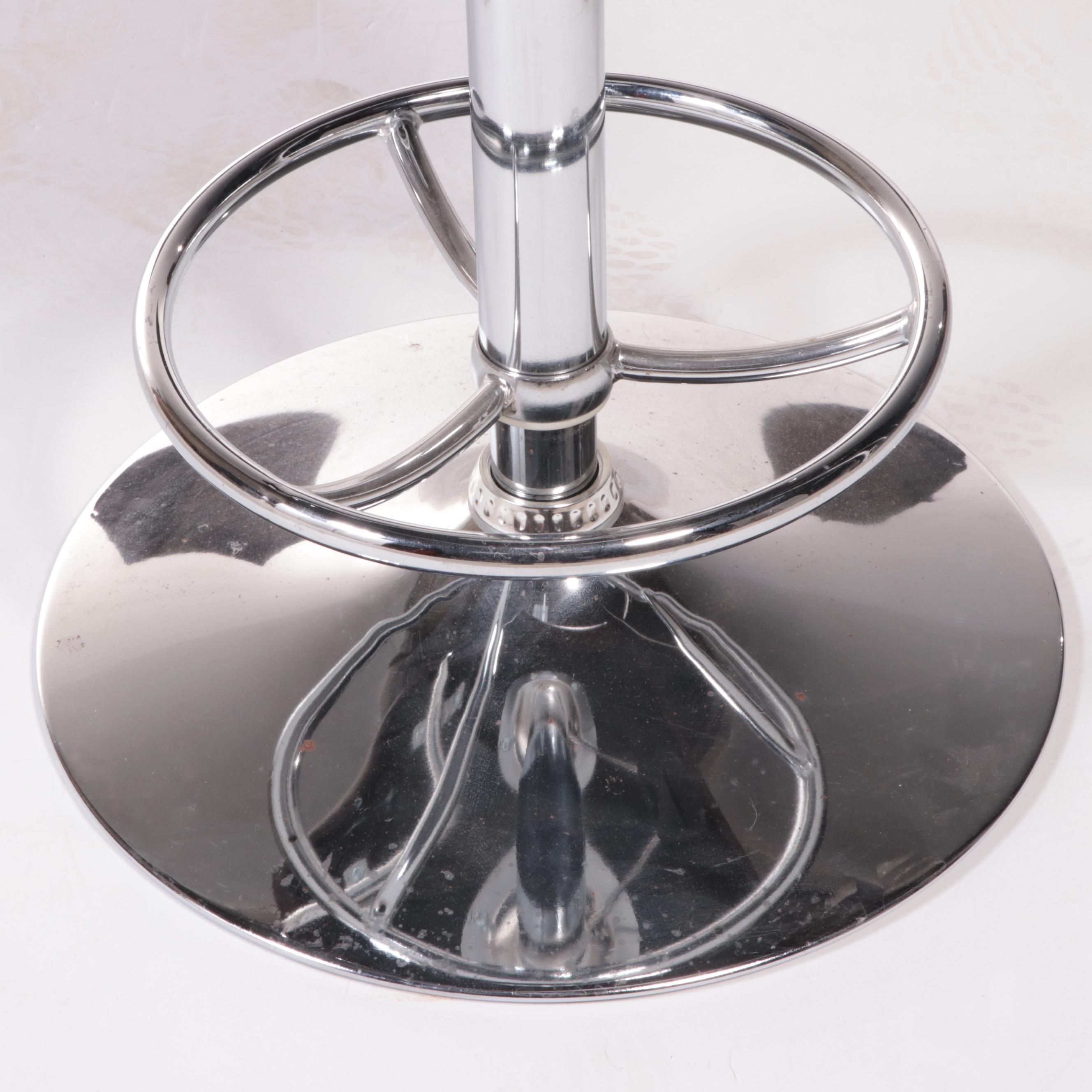 Belnick Inc. Modernist Style Chrome and FauxLeather Adjustable Swivel