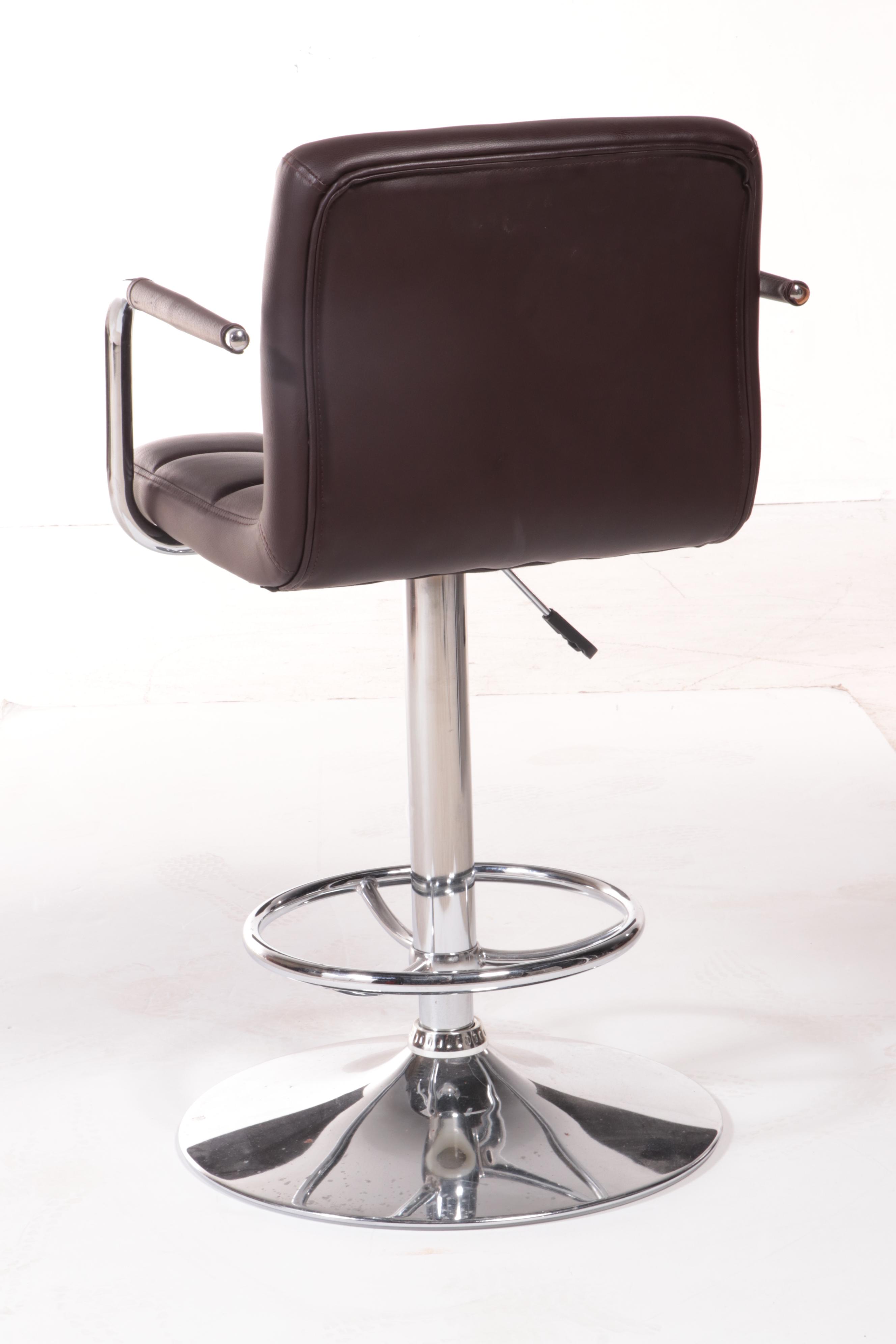 Belnick Inc. Modernist Style Chrome and FauxLeather Adjustable Swivel