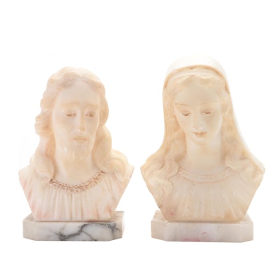 Italian Carved Marble Mary and Christ