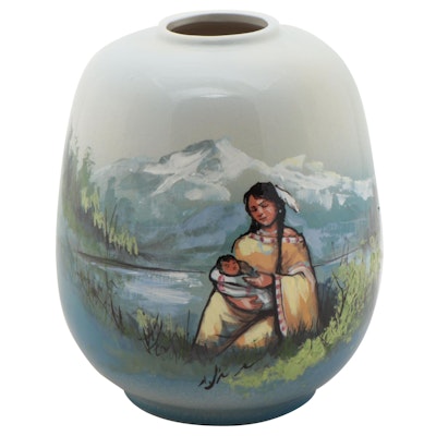Rick Wisecarver Hand-Painted Wihoa Earthenware Vase, 1999