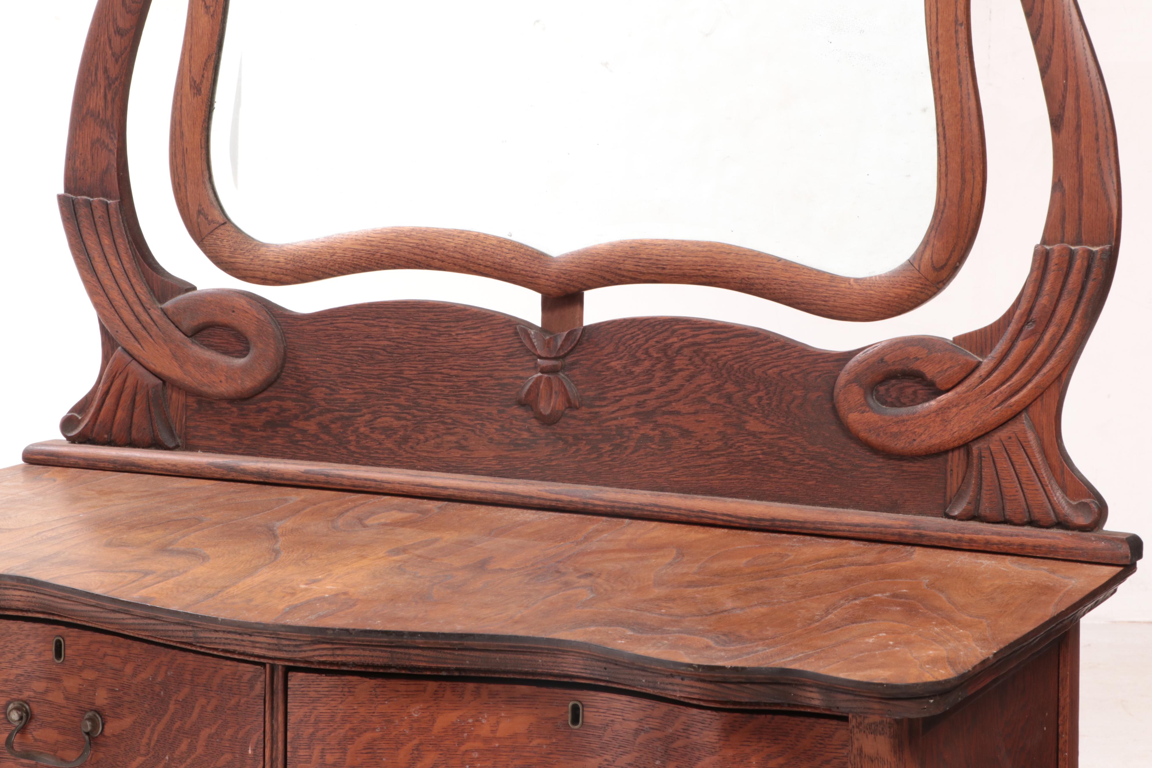 Late Victorian Oak Dresser with Mirror EBTH