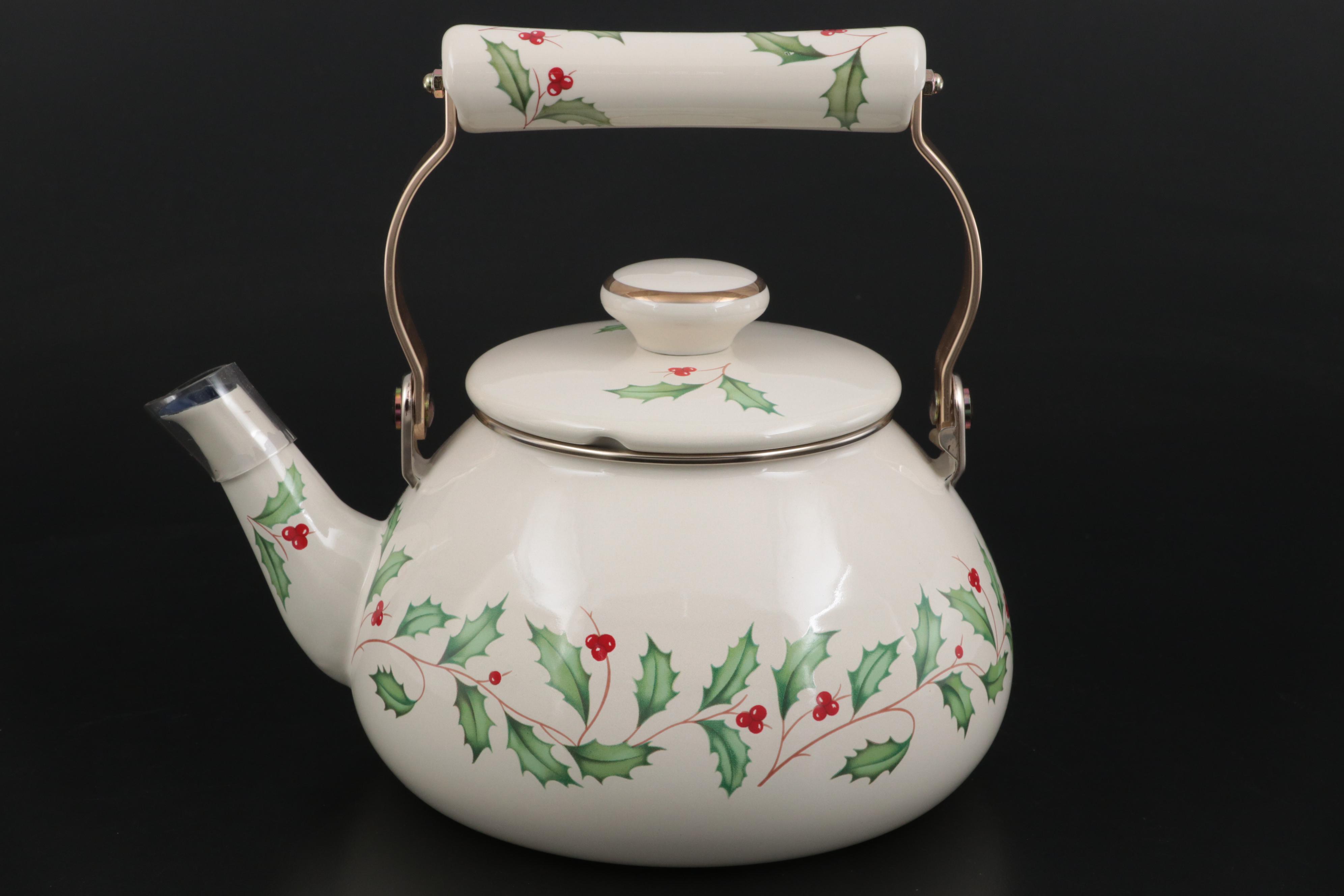 Pfaltzgraff "Christmas Heritage" Mugs and Glass Jars with Lenox Tea