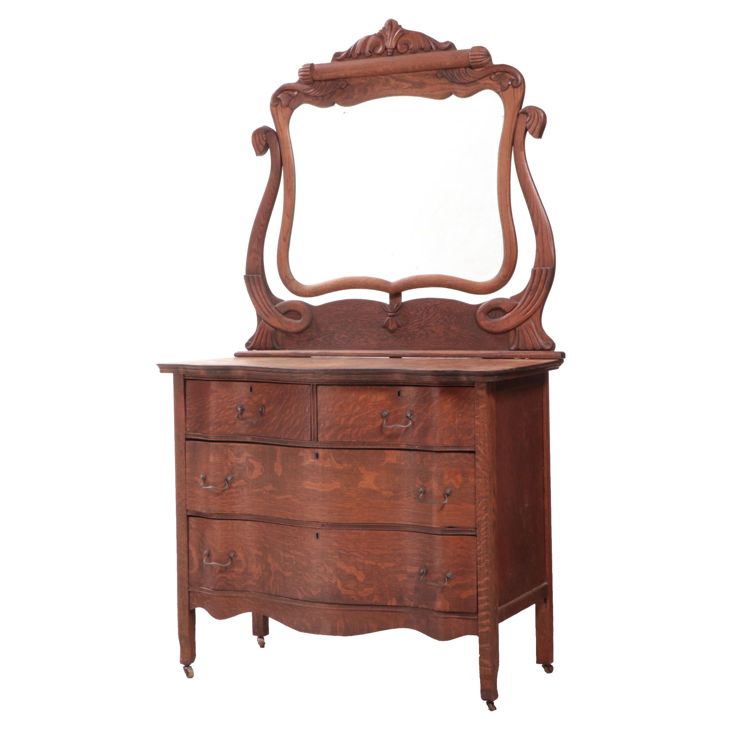 Late Victorian Oak Dresser with Mirror EBTH