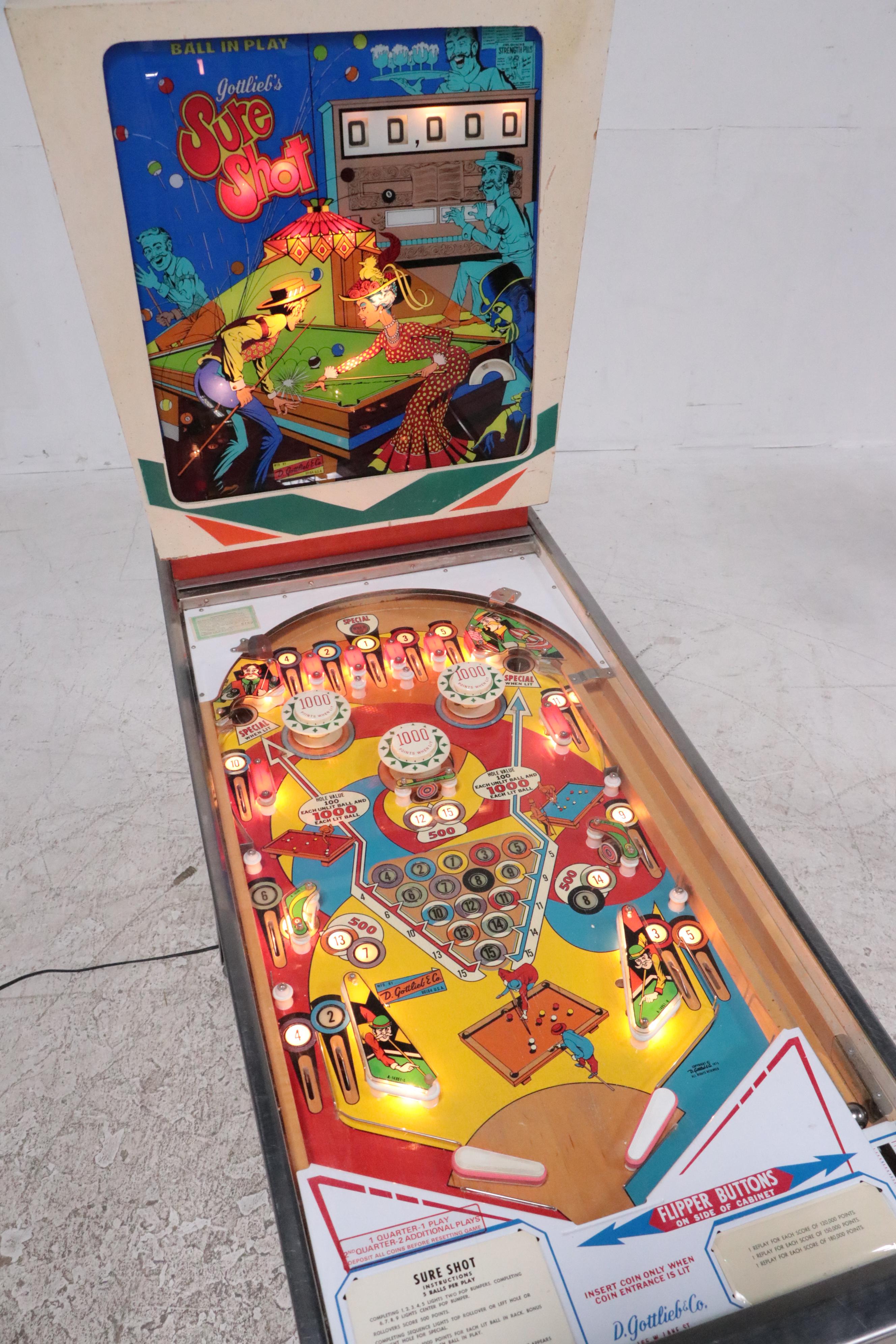 D. Gottlieb & Company "Sure Shot" Pinball Machine, 1975 EBTH