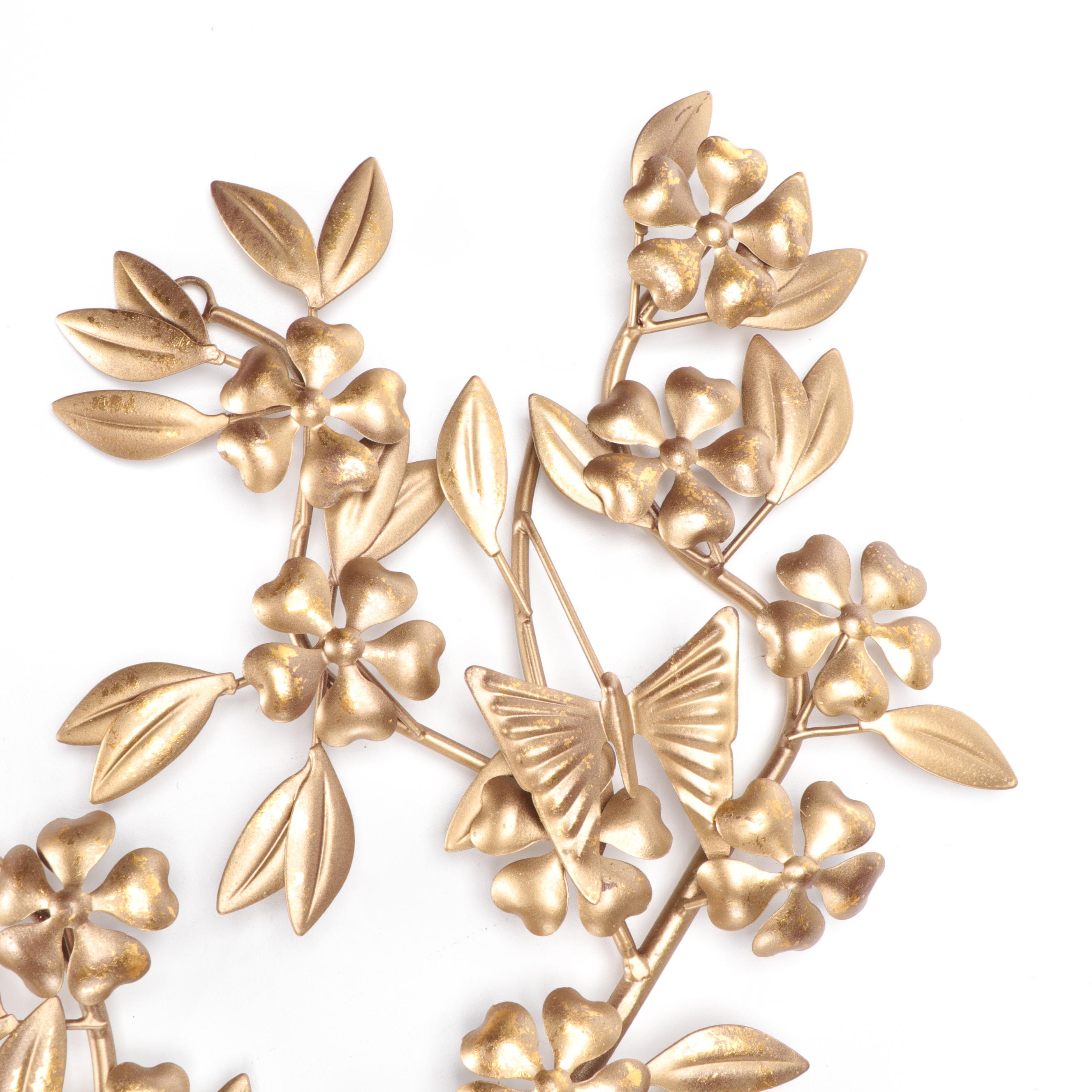 Opalhouse Gold Tone Colored and Foliate Wall Decor EBTH