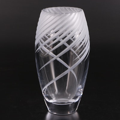 Mikasa "Tempest" Frosted and Clear Crystal Flower Vase
