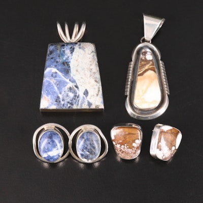 Pendant and Earring Sets with Sodalite, Magnesite and Howlite