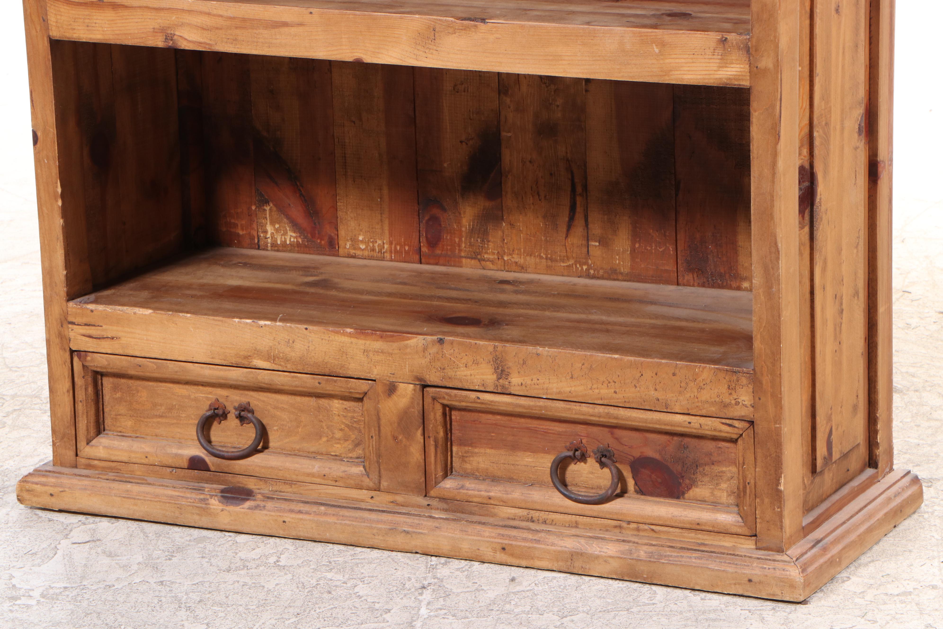 Spanish Colonial Style Pine FourShelf Open Bookcase EBTH