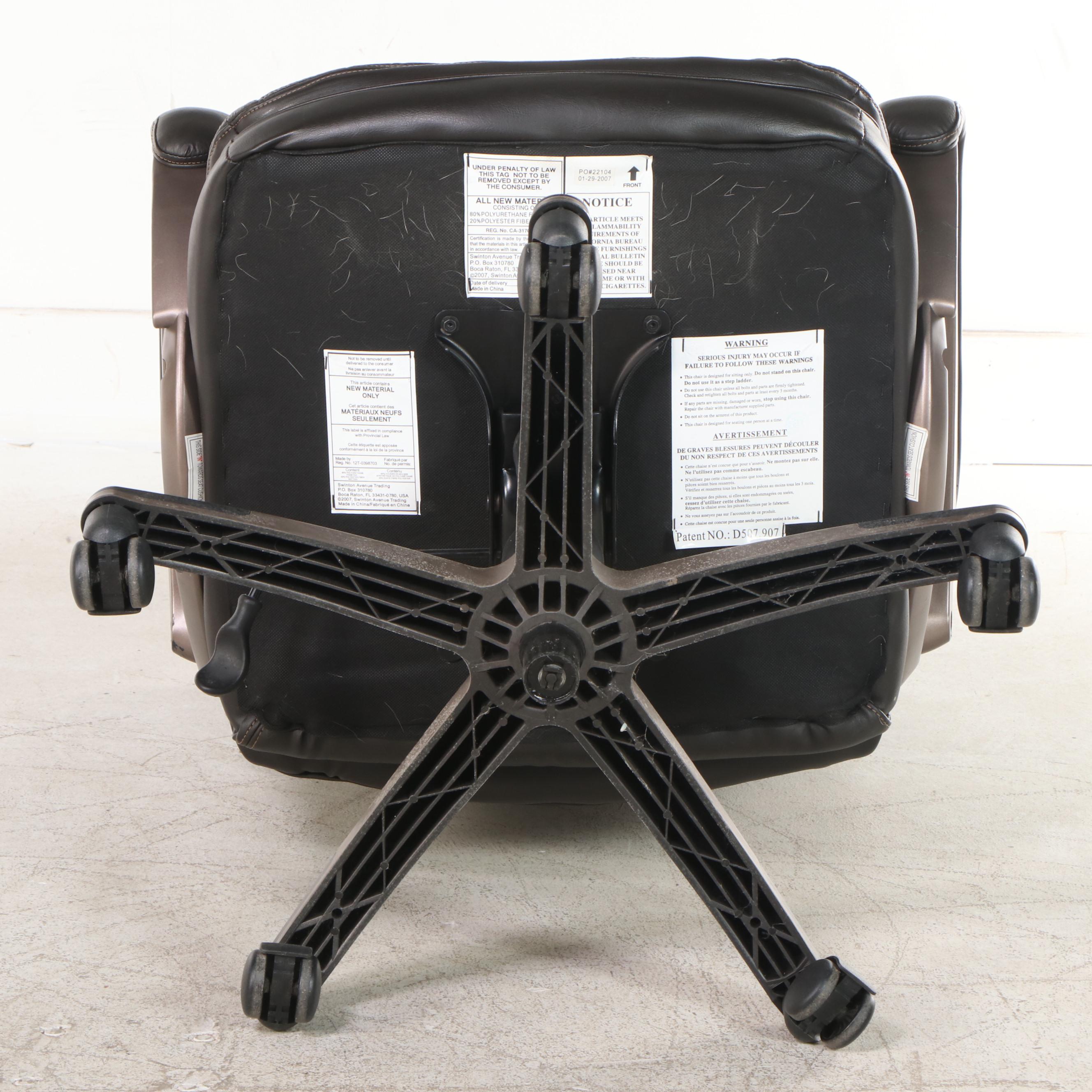 Swinton Avenue Trading Leather and Vinyl Upholstered Desk Chair EBTH