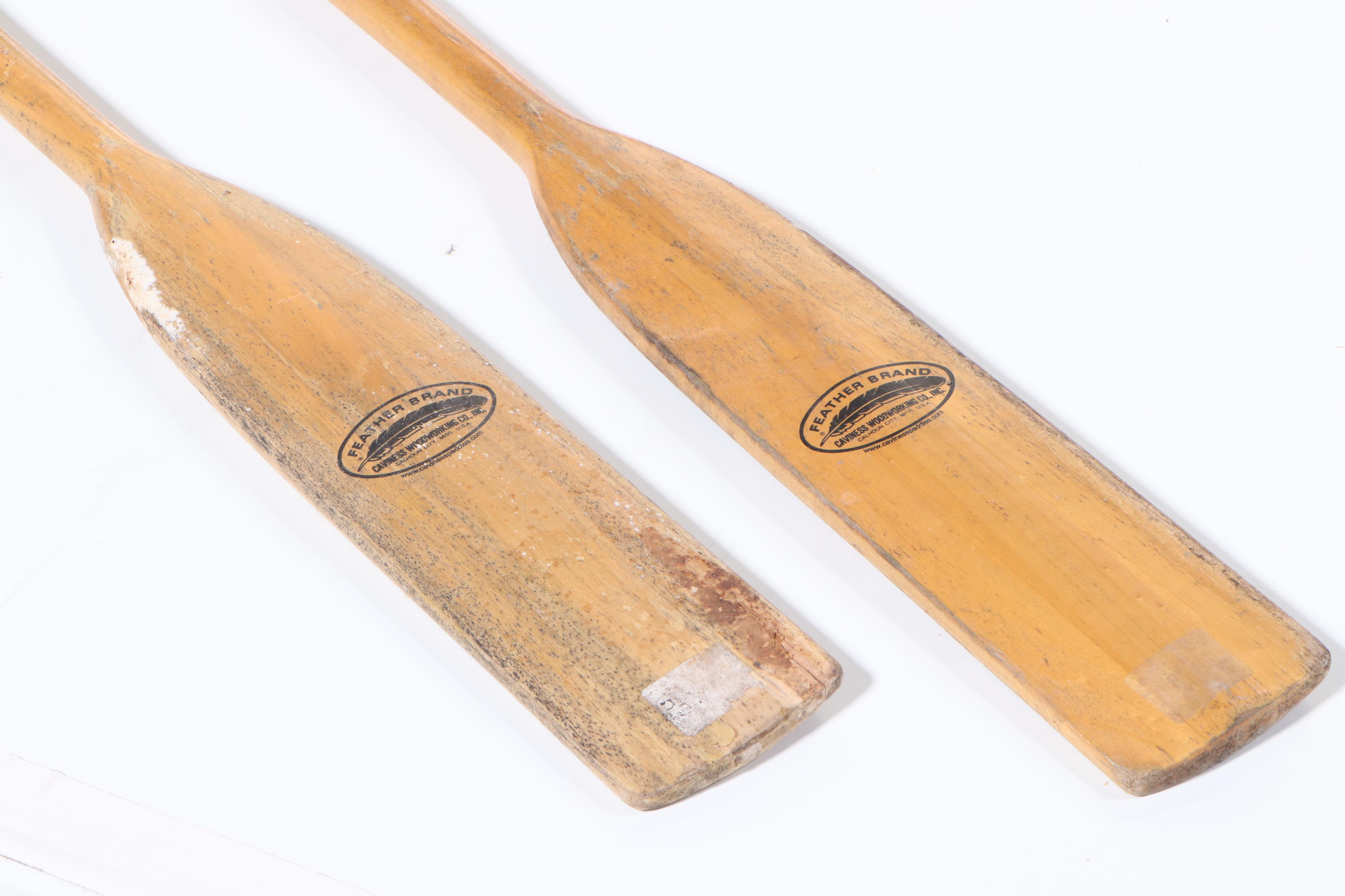 Pair of Caviness Woodworking Co. "Feather Brand" Canoe Paddles EBTH