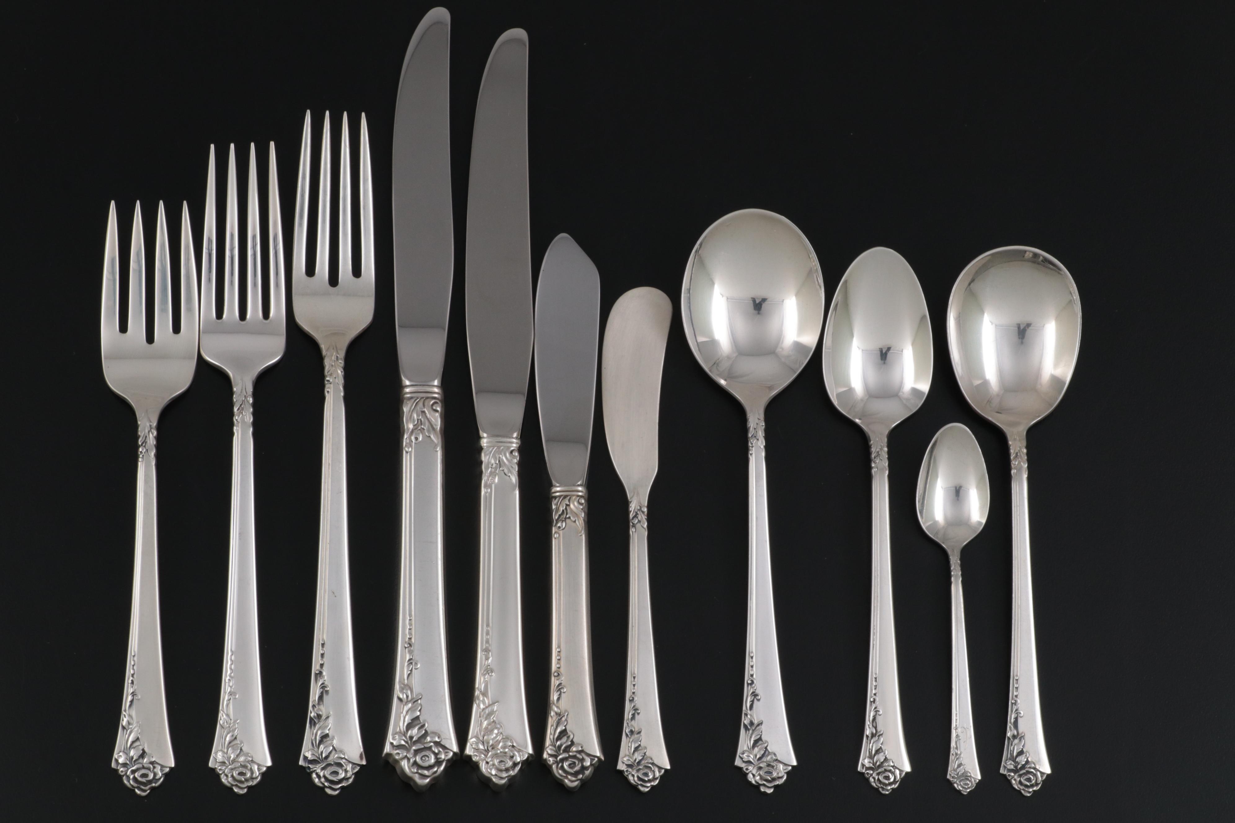 Heirloom by Oneida "Damask Rose" Sterling Silver Flatware EBTH