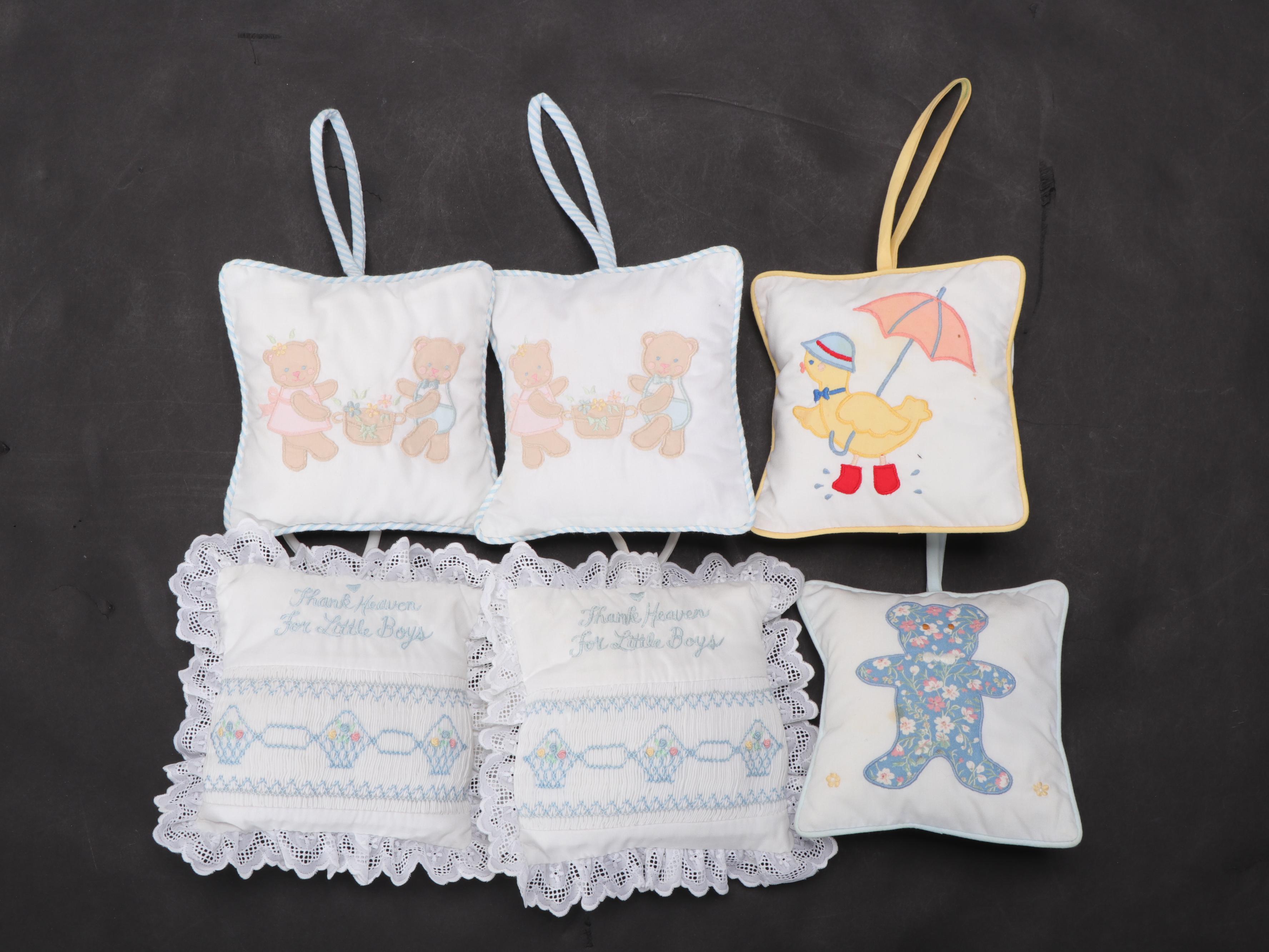 Appliquéd and Crocheted Baby Blankets and Pillow Music Boxes EBTH