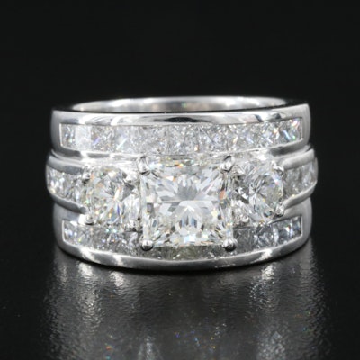 18K and Platinum 5.29 CTW Diamond Ring with Online Digital GIA Report