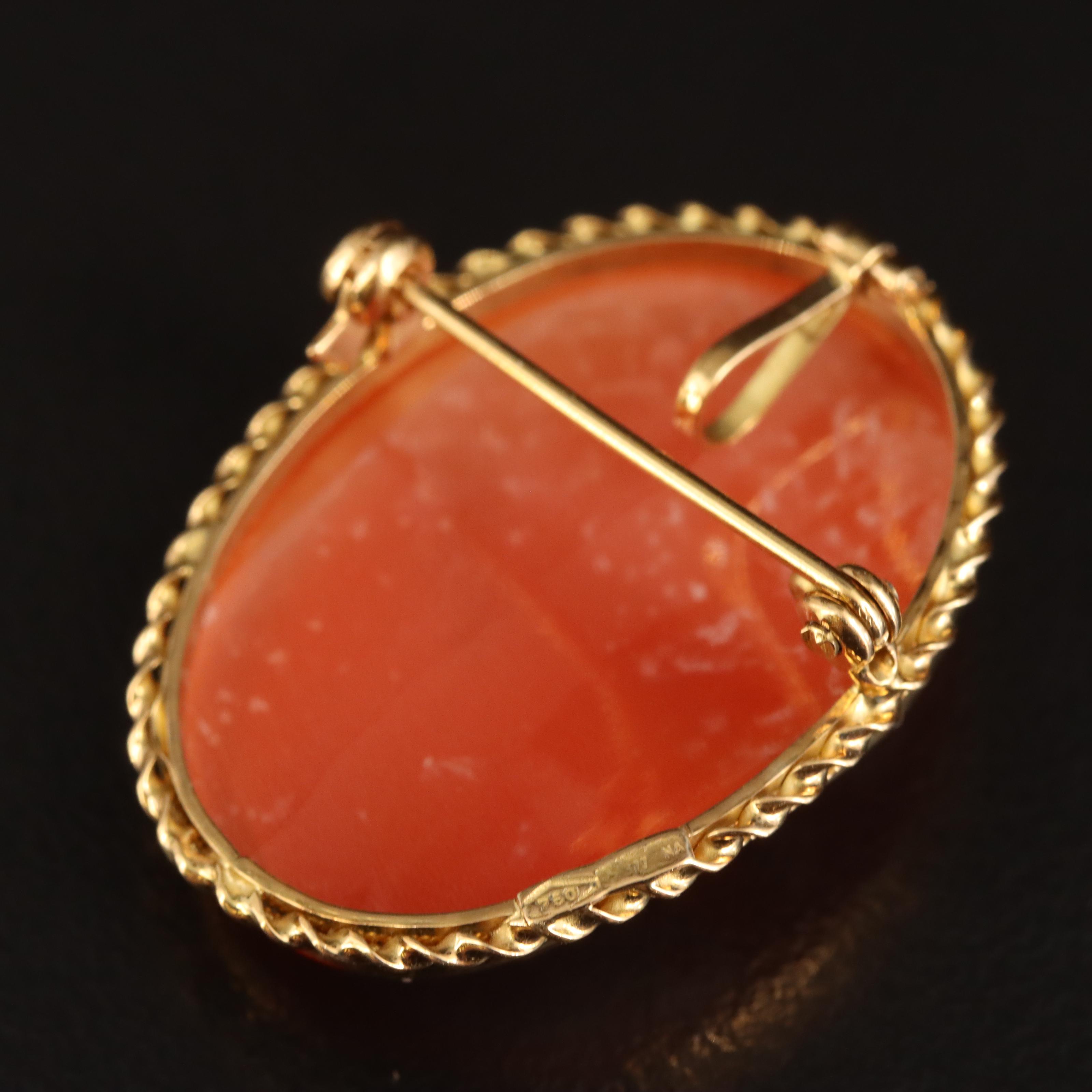 Vintage 18K Shell Cameo Converter Brooch | EBTH