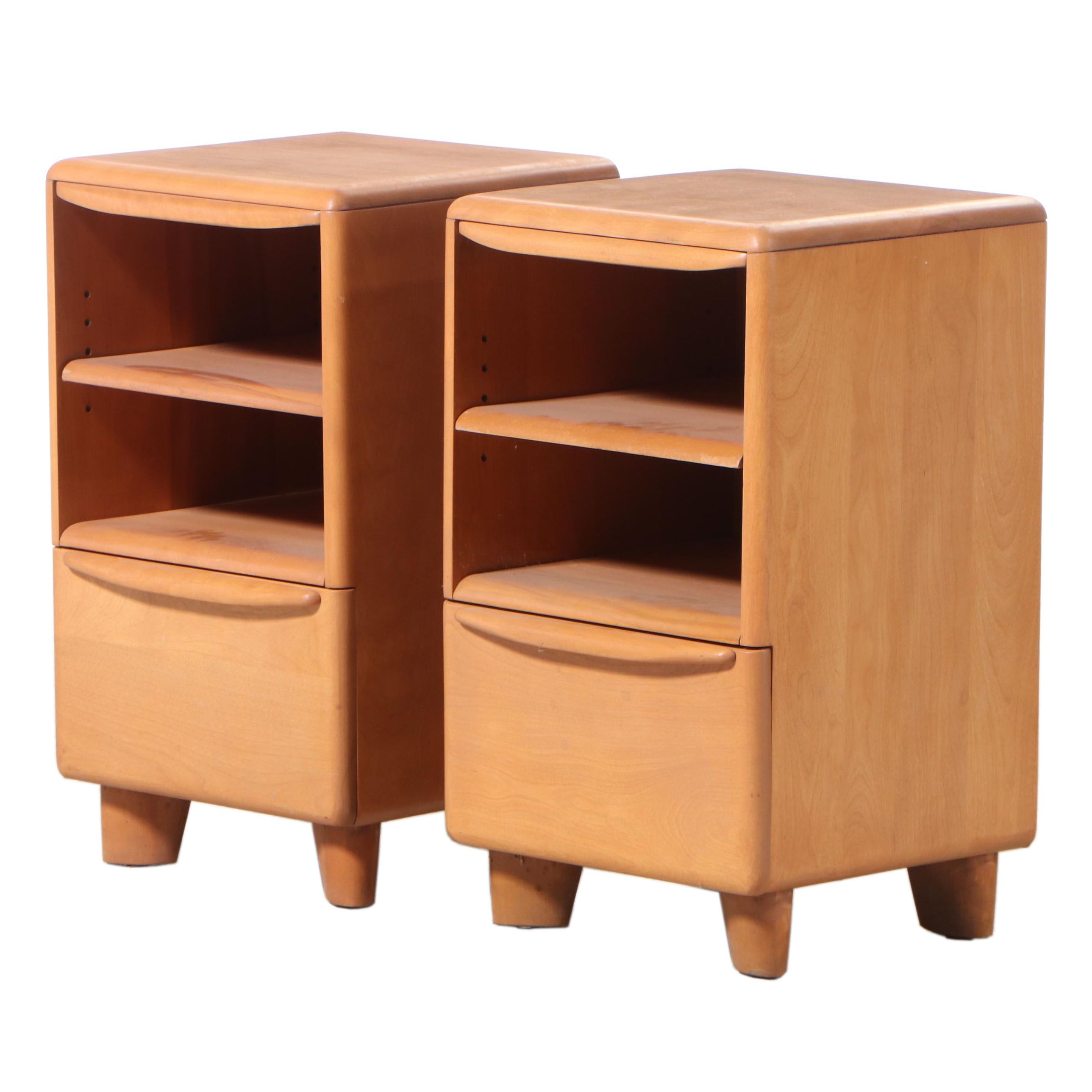 Pair of HeywoodWakefield Mid Century Modern Nightstands in Champagne