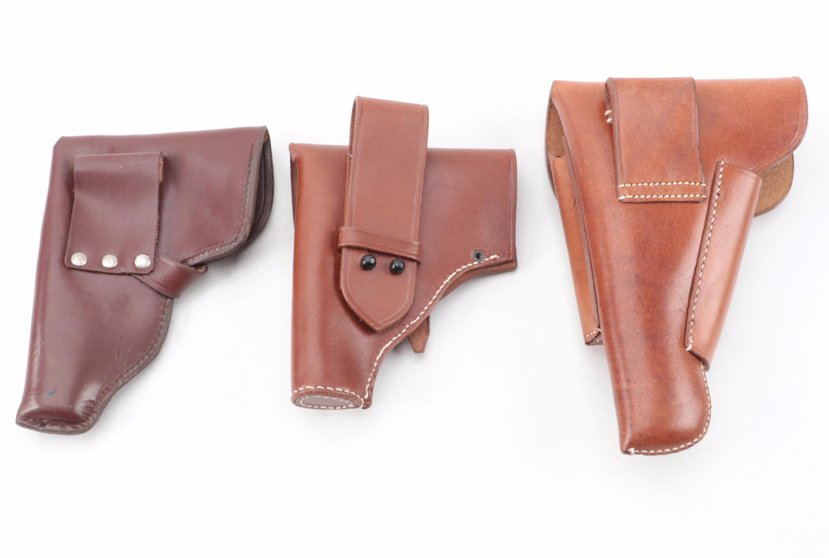 WWI and Other Reproduction Leather Gun Holsters and Ammo Belts EBTH