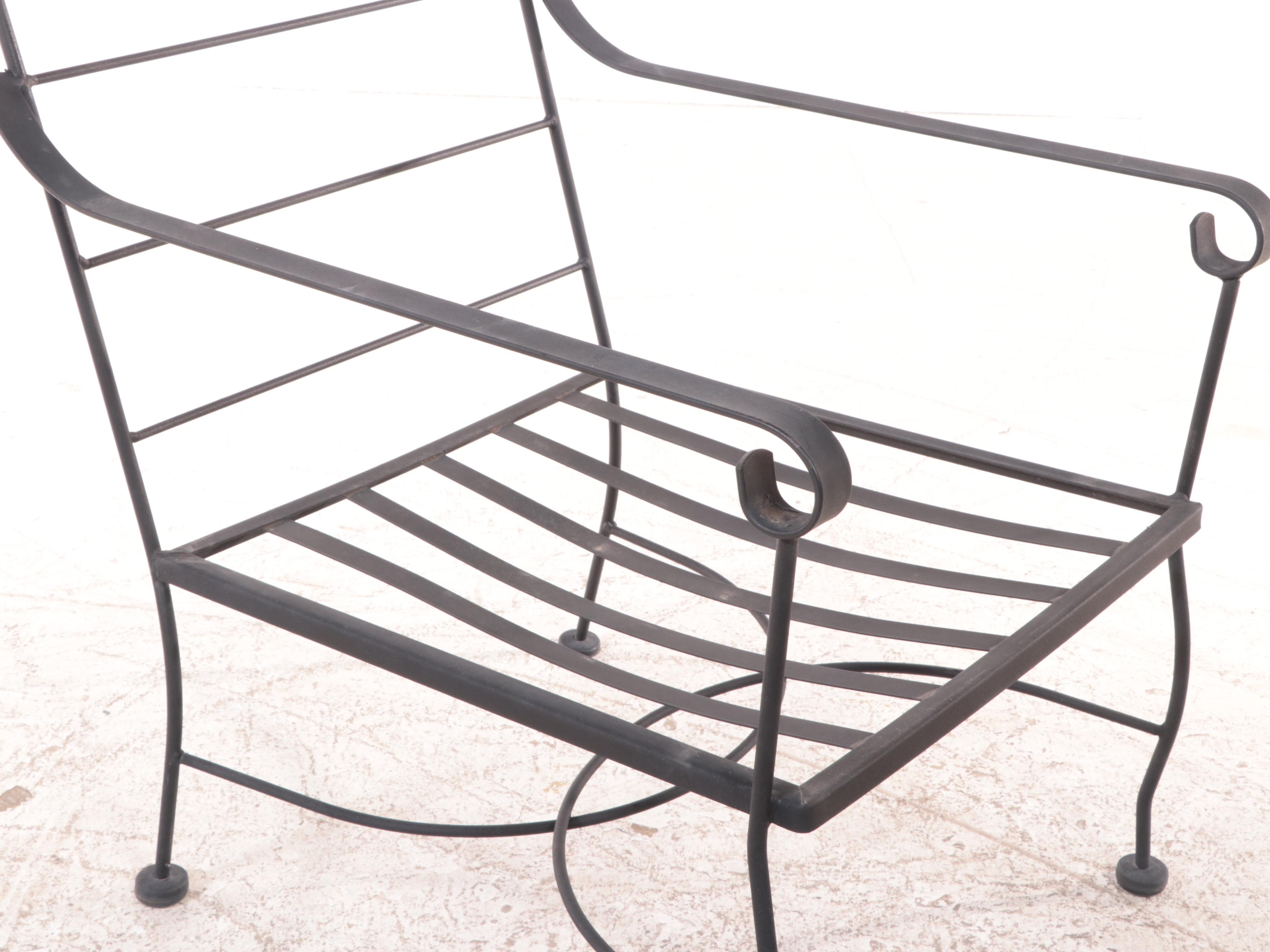 Hampton Bay Wrought Metal ThreePiece Patio Settee and Lounge Chairs EBTH